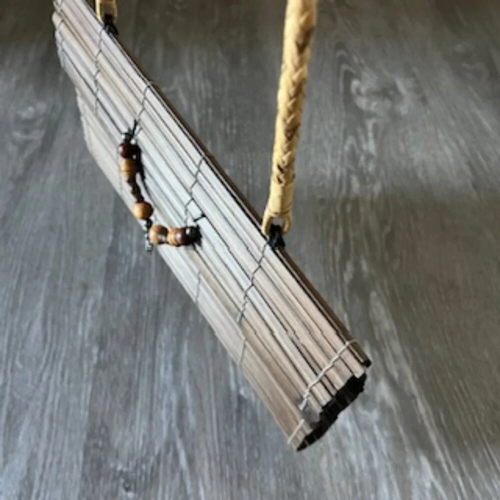🧡3/15 Natural Bamboo Handbag with Strap